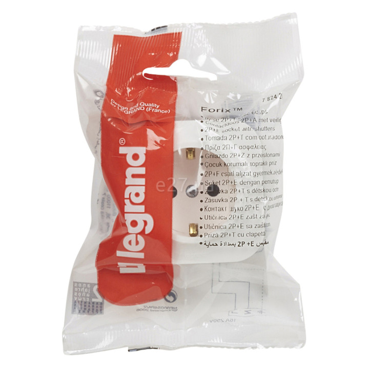 Розетка 220В Legrand 782420 Quteo, білий, із заземленням, Schuko · Legrand · legrand-782420