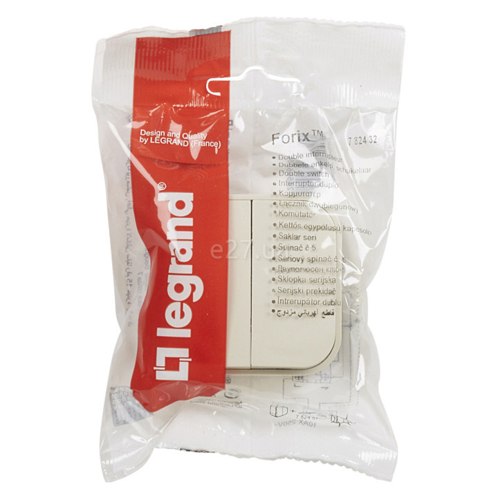 Вимикач 2-клавішний Legrand 782432 Quteo, слонова кістка · Legrand · legrand-782432