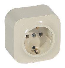 Розетка 220В Legrand 782441 Quteo, слонова кістка, із заземленням, Schuko