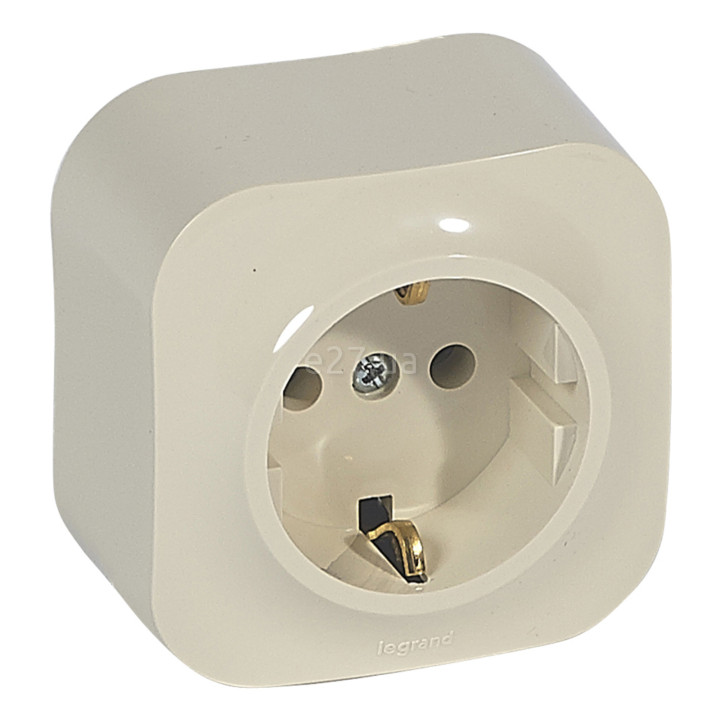 Розетка 220В Legrand 782441 Quteo, слонова кістка, із заземленням, Schuko · Legrand · legrand-782441
