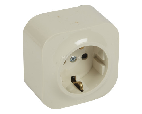 Розетка 220В Legrand 782450 Quteo, слонова кістка, із заземленням, Schuko