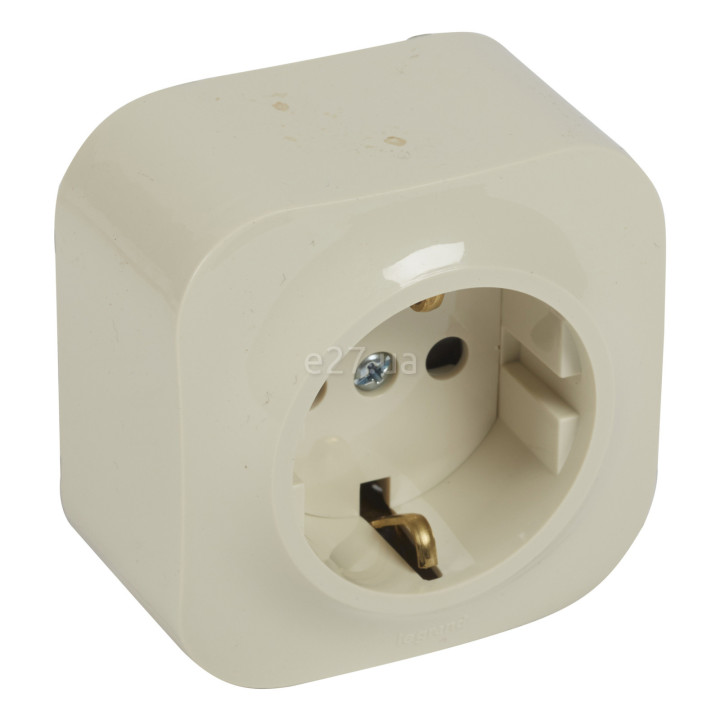 Розетка 220В Legrand 782450 Quteo, слонова кістка, із заземленням, Schuko · Legrand · legrand-782450