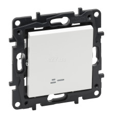 Вимикач 1-клавішний Legrand 863111 Niloe Step, 10A, білий, пластик, з підсвіткою, для врізного монтажу
