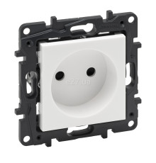 Розетка 220В Legrand 863119 Niloe Step, 16A, білий, пластик, без заземлення, без захисної кришки, без шторок, для врізного монтажу