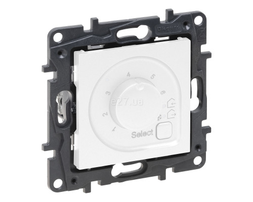 Терморегулятор для теплої підлоги Legrand 863142 Niloe Step, 16A, білий, пластик, для врізного монтажу