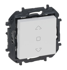Вимикач для жалюзі Legrand 863143B NILOE STEP Вимикач жалюзі кнопковий 2-позиційний 6А, 250 В, 6A, білий, для врізного монтажу