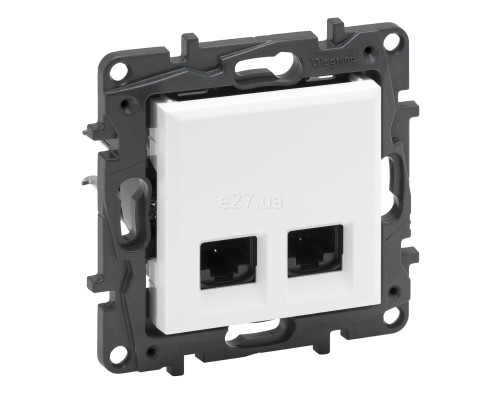 Розетка комп'ютерна Legrand 863160 Niloe Step, білий, пластик, для врізного монтажу