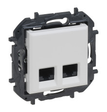 Розетка комп'ютерна Legrand 863160B NILOE STEP Розетка інформаційна 2XRJ45 CAT5e UTP, колір Білий, білий, для врізного монтажу