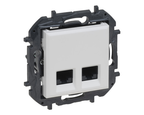 Розетка комп'ютерна Legrand 863160B NILOE STEP Розетка інформаційна 2XRJ45 CAT5e UTP, колір Білий, білий, для врізного монтажу