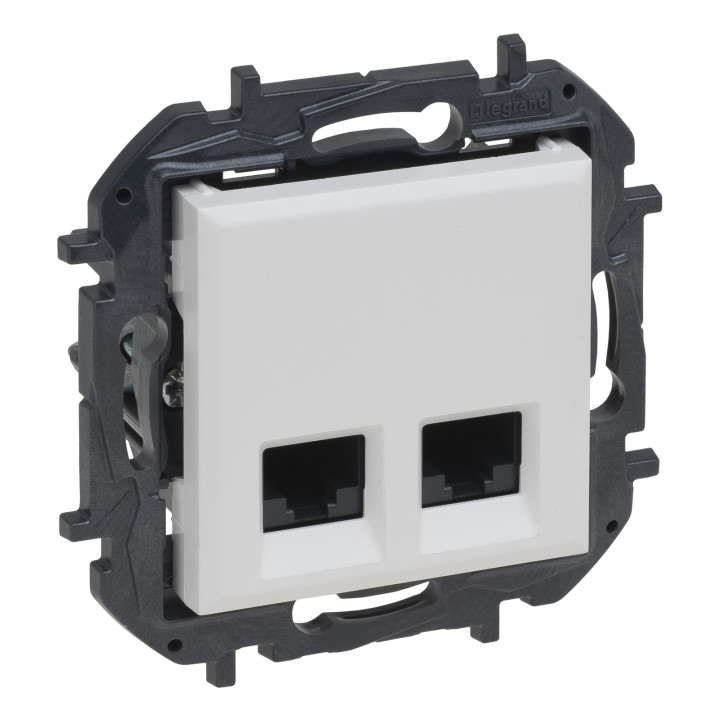 Розетка комп'ютерна Legrand 863160B NILOE STEP Розетка інформаційна 2XRJ45 CAT5e UTP, колір Білий, білий, для врізного монтажу · Legrand · legrand-863160b