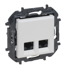 Розетка комп'ютерна Legrand 863162B NILOE STEP Розетка інформаційна 2XRJ45 CAT6 FTP, колір Білий, білий, для врізного монтажу