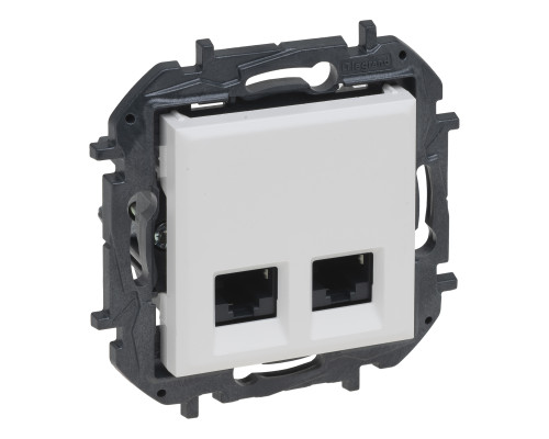 Розетка комп'ютерна Legrand 863162B NILOE STEP Розетка інформаційна 2XRJ45 CAT6 FTP, колір Білий, білий, для врізного монтажу