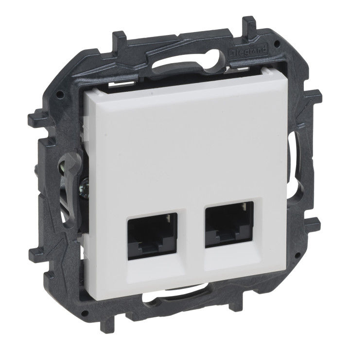 Розетка комп'ютерна Legrand 863162B NILOE STEP Розетка інформаційна 2XRJ45 CAT6 FTP, колір Білий, білий, для врізного монтажу · Legrand · legrand-863162b