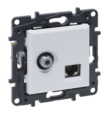 Розетка TV і RJ45 Legrand 863177 Niloe Step, білий, пластик, для врізного монтажу