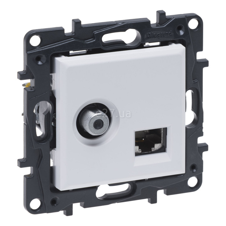 Розетка TV і RJ45 Legrand 863177 Niloe Step, білий, пластик, для врізного монтажу · Legrand · legrand-863177
