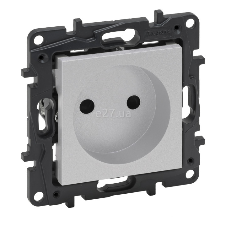 Розетка 220В Legrand 863319 Niloe Step, 16A, алюміній, пластик, без заземлення, без захисної кришки, без шторок, для врізного монтажу · Legrand · legrand-863319