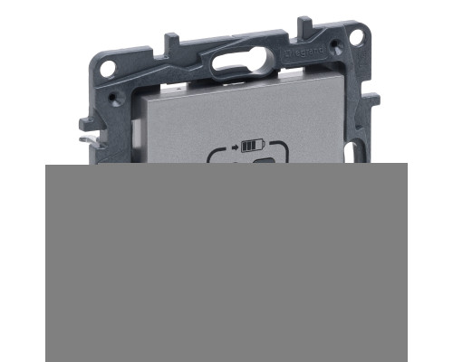 Розетка USB Legrand 863339 Niloe Step, алюміній, пластик, для врізного монтажу