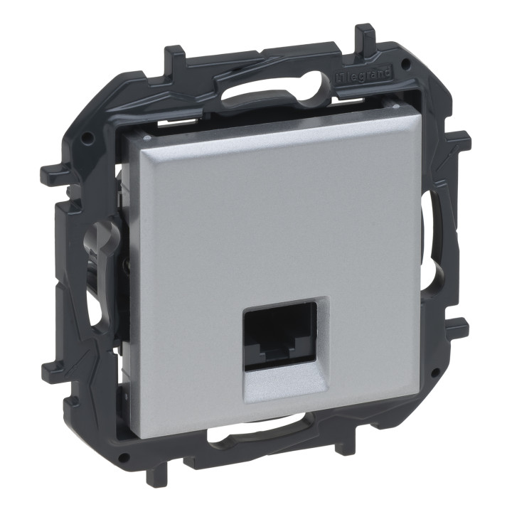 Розетка комп'ютерна Legrand 863359B NILOE STEP Розетка інформаційна RJ45 CAT5e UTP, колір Алюміній, алюміній, для врізного монтажу · Legrand · legrand-863359b