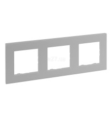 Рамка 3 поста Legrand 863393 Niloe Step, алюміній, пластик