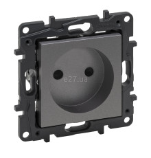 Розетка 220В Legrand 863419 Niloe Step, 16A, сталь, пластик, без заземлення, без захисної кришки, без шторок, для врізного монтажу