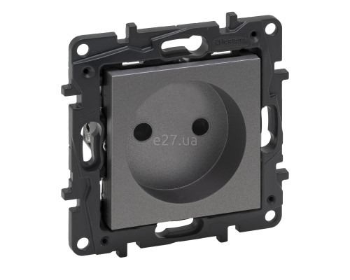 Розетка 220В Legrand 863419 Niloe Step, 16A, сталь, пластик, без заземлення, без захисної кришки, без шторок, для врізного монтажу