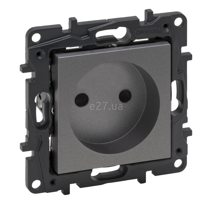 Розетка 220В Legrand 863419 Niloe Step, 16A, сталь, пластик, без заземлення, без захисної кришки, без шторок, для врізного монтажу · Legrand · legrand-863419