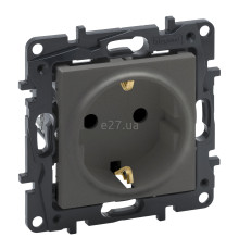 Розетка 220В Legrand 863421 Niloe Step, 16A, сталь, пластик, із заземленням, Schuko, без захисної кришки, без шторок, для врізного монтажу