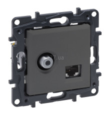 Розетка TV і RJ45 Legrand 863477 Niloe Step, сталь, пластик, для врізного монтажу