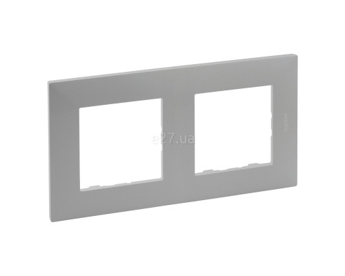 Рамка 2 поста Legrand 863492 Niloe Step, сталь, пластик