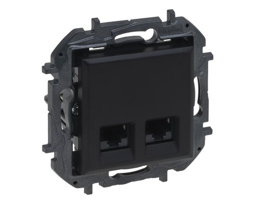 Розетка комп'ютерна Legrand 863562B NILOE STEP Розетка інформаційна 2XRJ45 CAT6 FTP, колір Чорний, чорний, для врізного монтажу