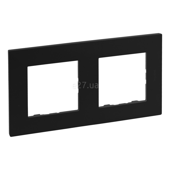Рамка 2 поста Legrand 863592 Niloe Step, чорний, пластик · Legrand · legrand-863592