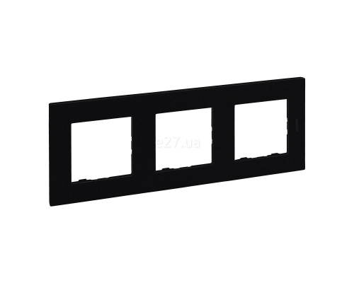 Рамка 3 поста Legrand 863593 Niloe Step, чорний, пластик