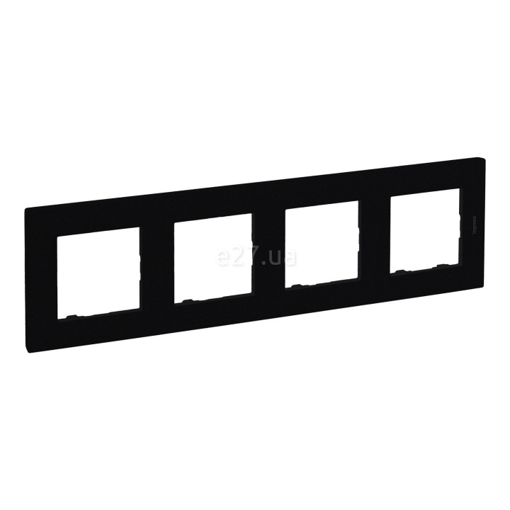 Рамка 4 поста Legrand 863594 Niloe Step, чорний, пластик · Legrand · legrand-863594