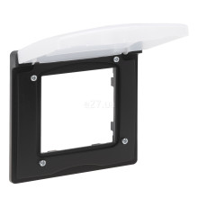 Рамка 1 пост Legrand 863596 Niloe Step, чорний, пластик, ip44, із захисною кришкою