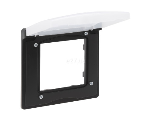 Рамка 1 пост Legrand 863596 Niloe Step, чорний, пластик, ip44, із захисною кришкою