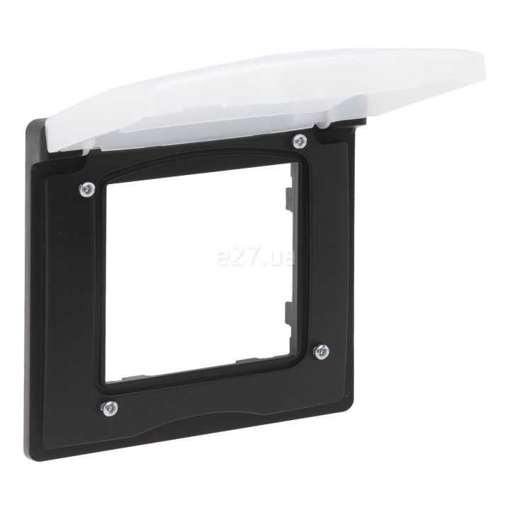 Рамка 1 пост Legrand 863596 Niloe Step, чорний, пластик, ip44, із захисною кришкою · Legrand · legrand-863596
