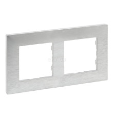 Рамка 2 поста Legrand 863892 Niloe Step, алюміній, пластик