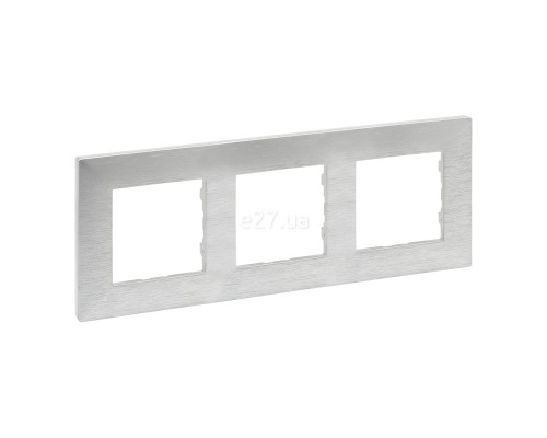 Рамка 3 поста Legrand 863893 Niloe Step, алюміній, пластик