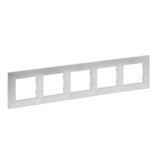 Рамка 5 постів Legrand 863895 Niloe Step, алюміній, пластик