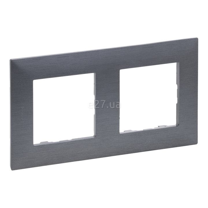Рамка 2 поста Legrand 863992 Niloe Step, фактурна сталь, пластик · Legrand · legrand-863992