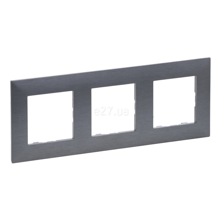 Рамка 3 поста Legrand 863993 Niloe Step, фактурна сталь, пластик · Legrand · legrand-863993