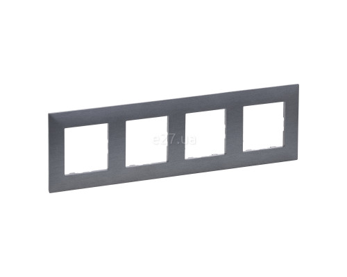 Рамка 4 поста Legrand 863994 Niloe Step, фактурна сталь, пластик