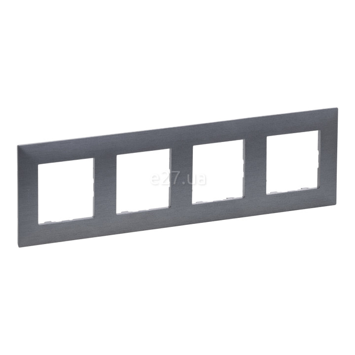 Рамка 4 поста Legrand 863994 Niloe Step, фактурна сталь, пластик · Legrand · legrand-863994