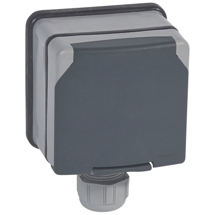 Розетка 220В Legrand 90456 Plexo, сірий · Legrand · legrand-90456