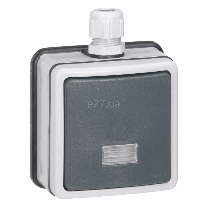 Вимикач без фіксації 1-клавішний Legrand 90462 Plexo, сірий · Legrand · legrand-90462