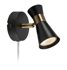Спот Markslojd 108625 Folie Wall 1l Black/antique Brass