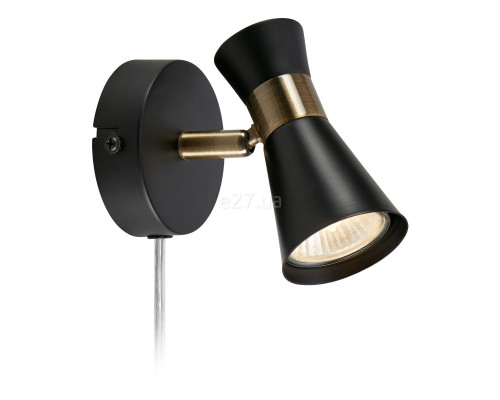 Спот Markslojd 108625 Folie Wall 1l Black/antique Brass