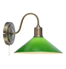 Бра Markslojd 108866 VELA Wall 1L Antique Brass/Green