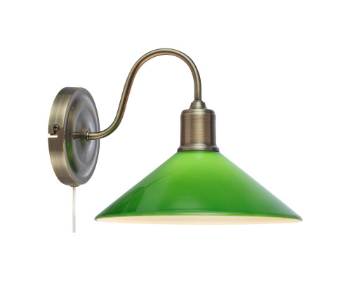 Бра Markslojd 108866 VELA Wall 1L Antique Brass/Green