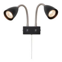 Бра Markslojd 108901 CIRO Wall 2L Black/Steel · Markslojd · markslojd-108901